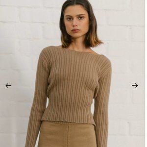 ALOHAS Honest Backless Knit Top Camel (Small)